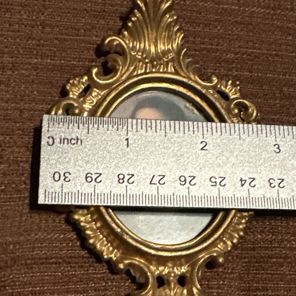 Vintage Mid Century Ornate Gold Plastic Miniature Frame Mona Lisa Hong Kong 626